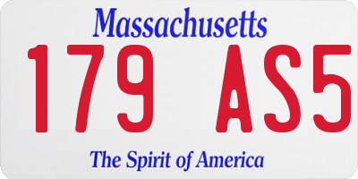 MA license plate 179AS5