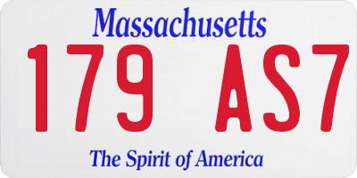 MA license plate 179AS7