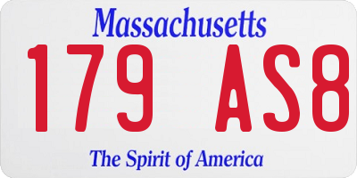 MA license plate 179AS8