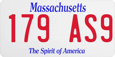 MA license plate 179AS9