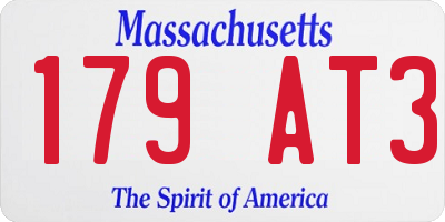 MA license plate 179AT3
