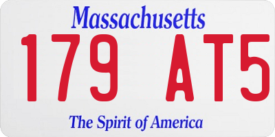MA license plate 179AT5