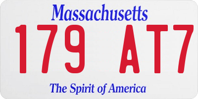 MA license plate 179AT7