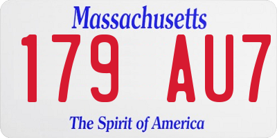 MA license plate 179AU7