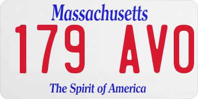 MA license plate 179AV0