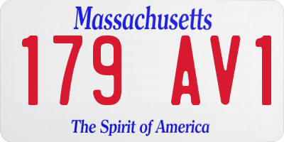 MA license plate 179AV1