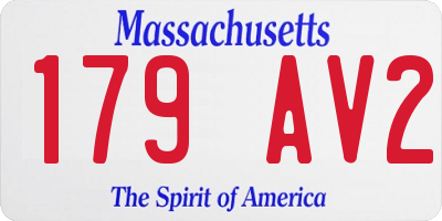 MA license plate 179AV2