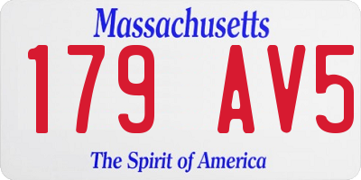 MA license plate 179AV5