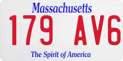 MA license plate 179AV6