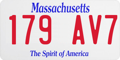MA license plate 179AV7