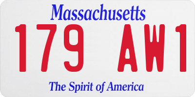 MA license plate 179AW1