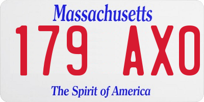 MA license plate 179AX0