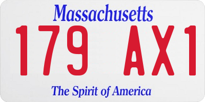 MA license plate 179AX1