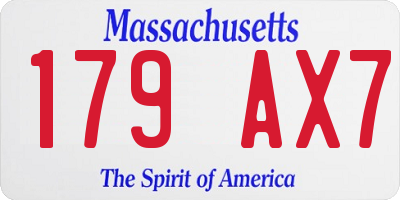 MA license plate 179AX7
