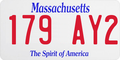 MA license plate 179AY2