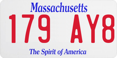 MA license plate 179AY8