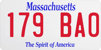 MA license plate 179BA0
