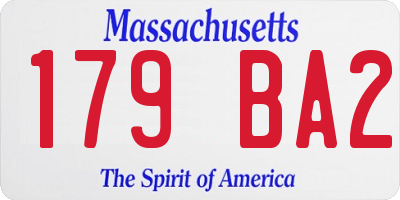 MA license plate 179BA2