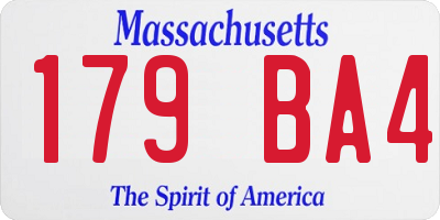 MA license plate 179BA4
