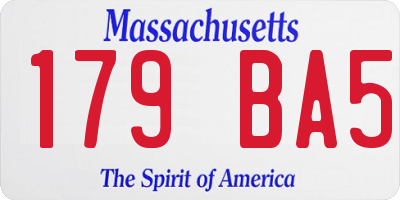 MA license plate 179BA5