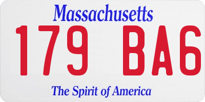 MA license plate 179BA6