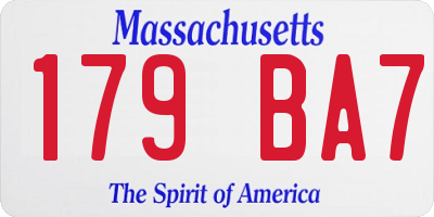 MA license plate 179BA7