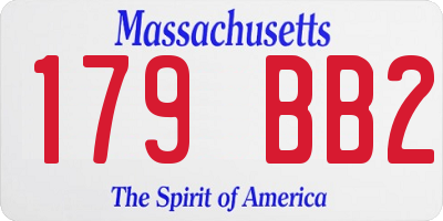 MA license plate 179BB2
