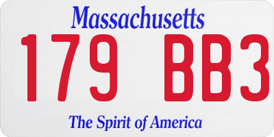 MA license plate 179BB3