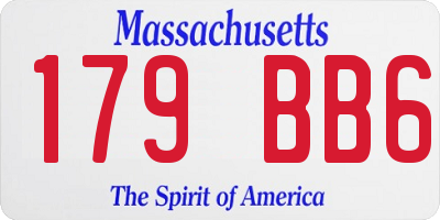 MA license plate 179BB6