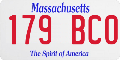 MA license plate 179BC0