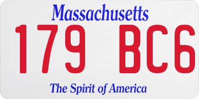 MA license plate 179BC6