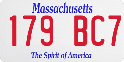 MA license plate 179BC7