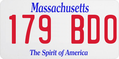MA license plate 179BD0