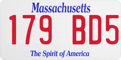 MA license plate 179BD5