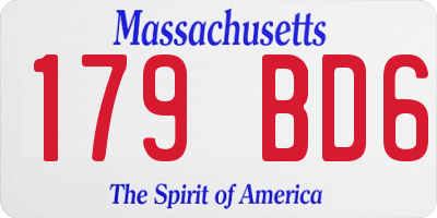MA license plate 179BD6