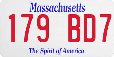 MA license plate 179BD7
