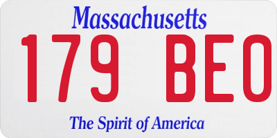 MA license plate 179BE0
