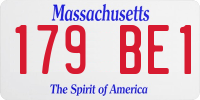 MA license plate 179BE1