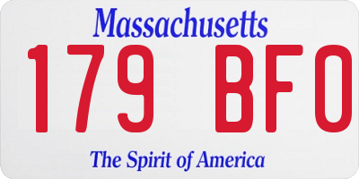 MA license plate 179BF0
