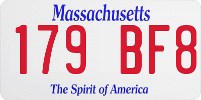 MA license plate 179BF8