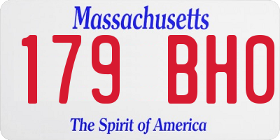 MA license plate 179BH0