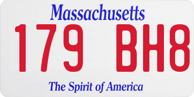 MA license plate 179BH8