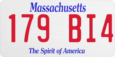 MA license plate 179BI4