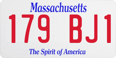 MA license plate 179BJ1