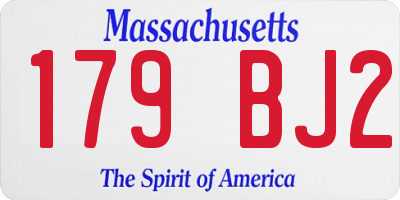 MA license plate 179BJ2