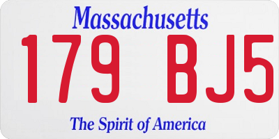 MA license plate 179BJ5