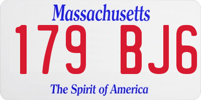 MA license plate 179BJ6