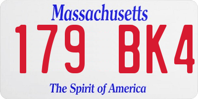 MA license plate 179BK4