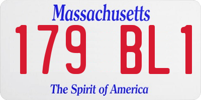 MA license plate 179BL1