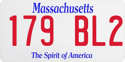 MA license plate 179BL2